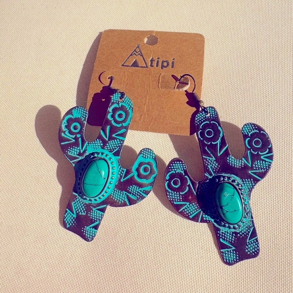 Metal earrings…Western look